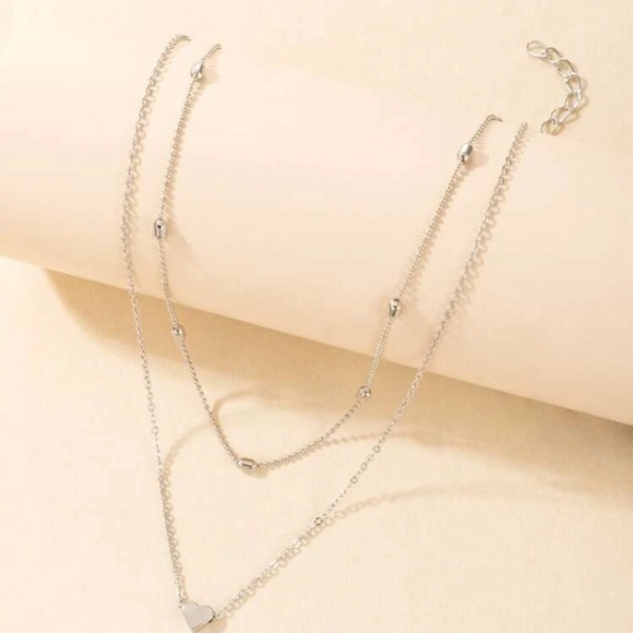 💞 Awesome BoHo heart double layered chain in gold or silver 💕 - Picture 9 of 16